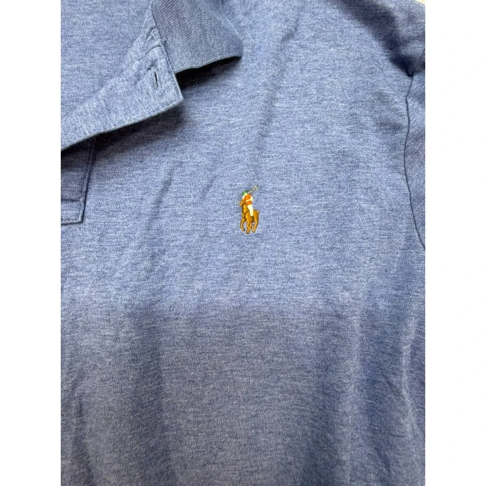 Polo Ralph Lauren Pima Soft Touch Men Polo Shirt XXL Blue Flesh Pony